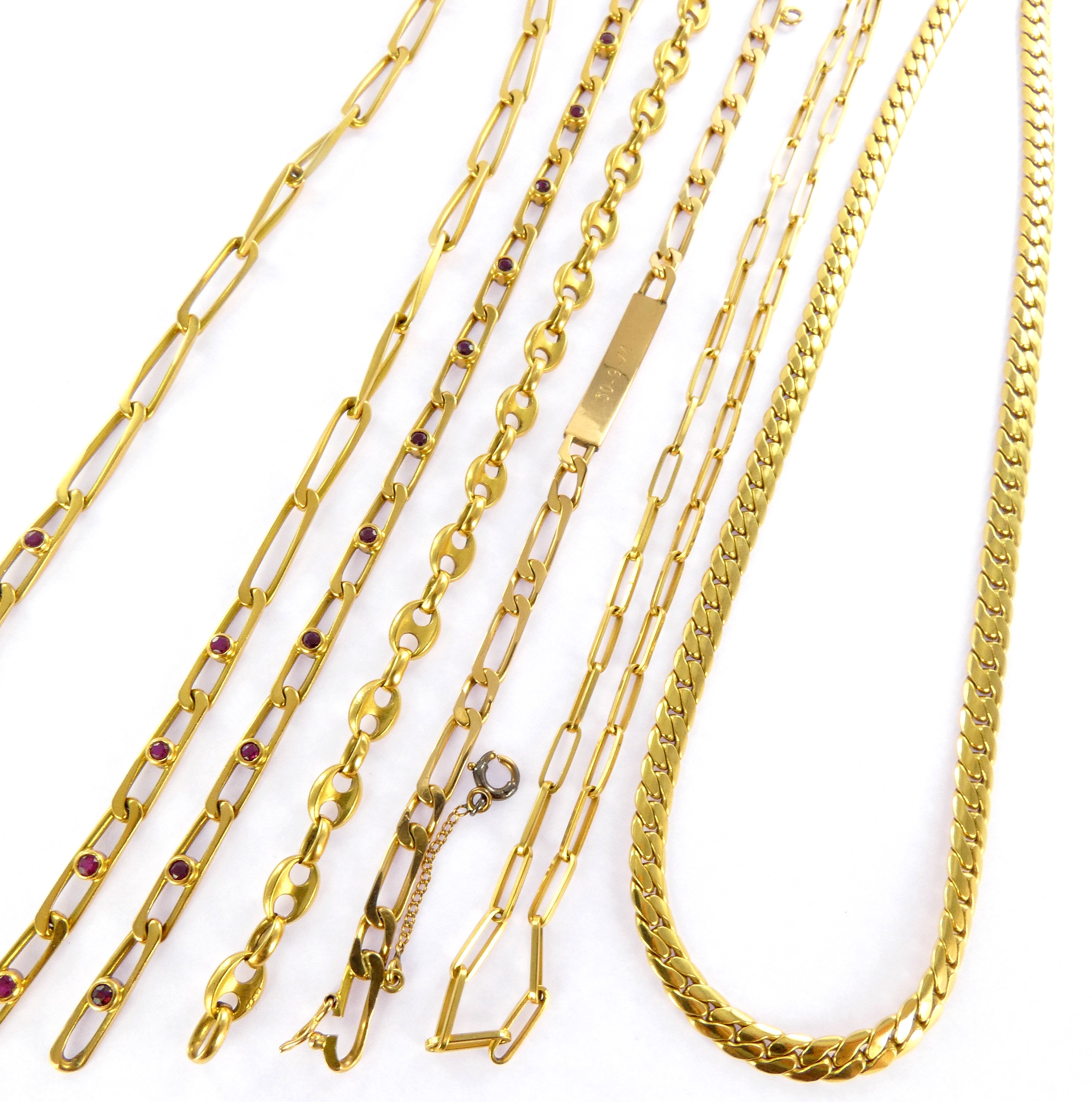 Lot 6 — 1 Bracelet Or 750 mil. Poinçonné, 12g, 1 Collier Or 750 mil.